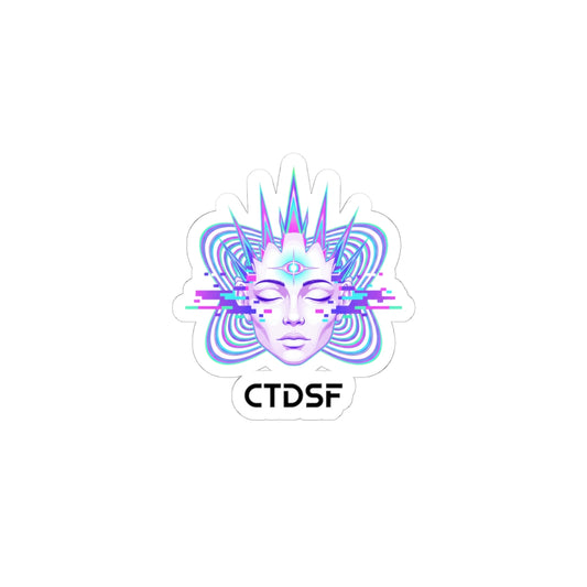 Fractal Glitch Muse Sticker | Chromatic Aberration, Psychedelic Decal