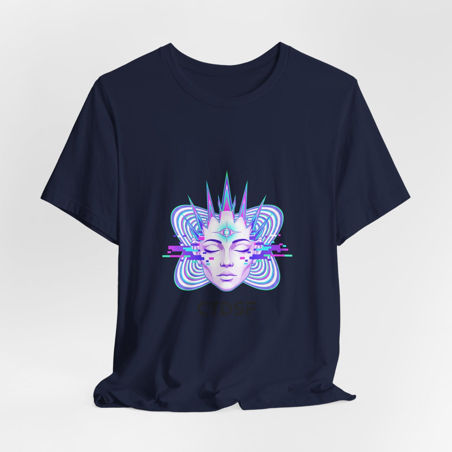 Glitch Fractal Face Tee | chromatic aberration, psychedelic print