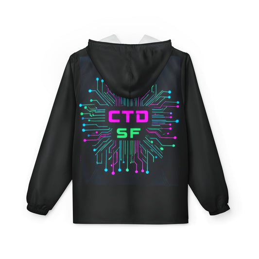 CTD SF Circuitback Windbreaker Jacke — Tech Neon Windbreaker im Hoodie-Stil