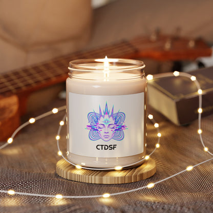 Fractal Glitch Face Candle, Soy Candle | Chromatic Aberration, Psychedelic