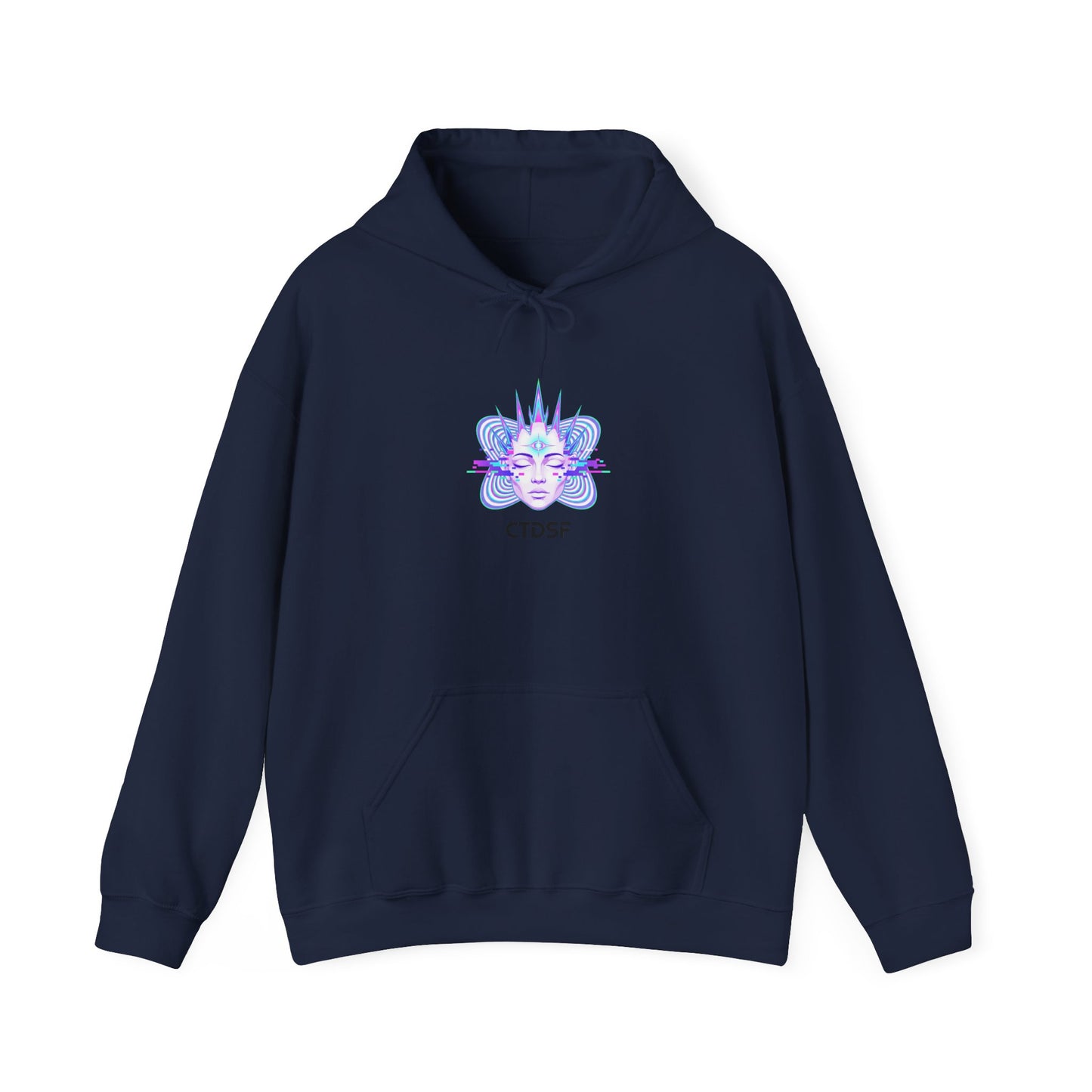Fractal Glitch Face hoodie | chromatic aberration, psychedelic print