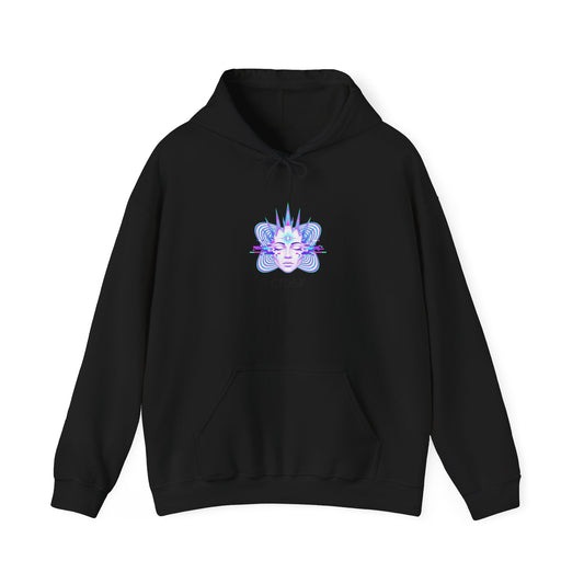 Fractal Glitch Face hoodie | chromatic aberration, psychedelic print