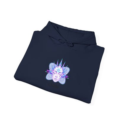 Fractal Glitch Face hoodie | chromatic aberration, psychedelic print