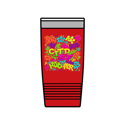 20oz Insulated Tumbler — Colorful Graffiti Initials Design