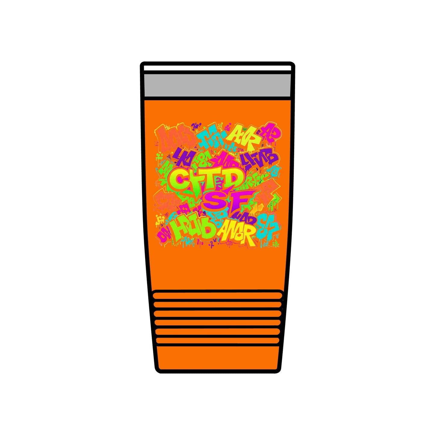20oz Insulated Tumbler — Colorful Graffiti Initials Design