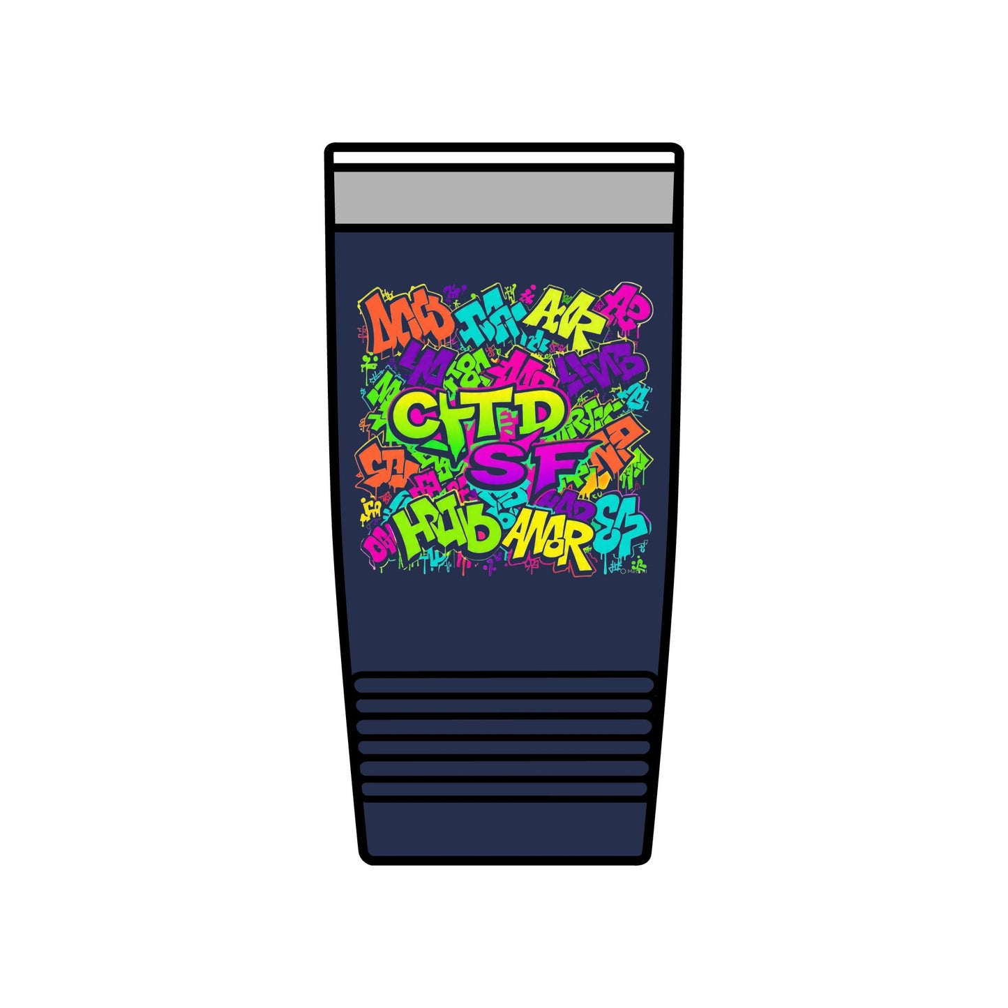 20oz Insulated Tumbler — Colorful Graffiti Initials Design