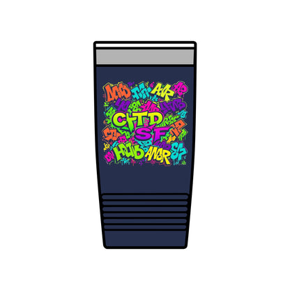 20oz Insulated Tumbler — Colorful Graffiti Initials Design