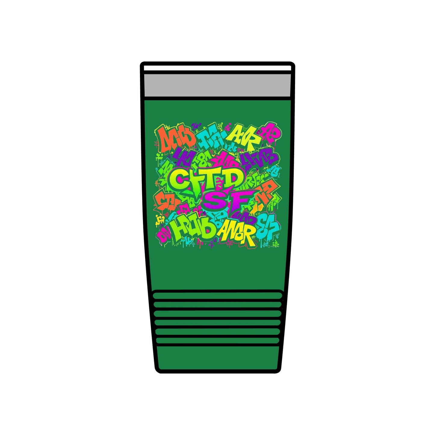 20oz Insulated Tumbler — Colorful Graffiti Initials Design