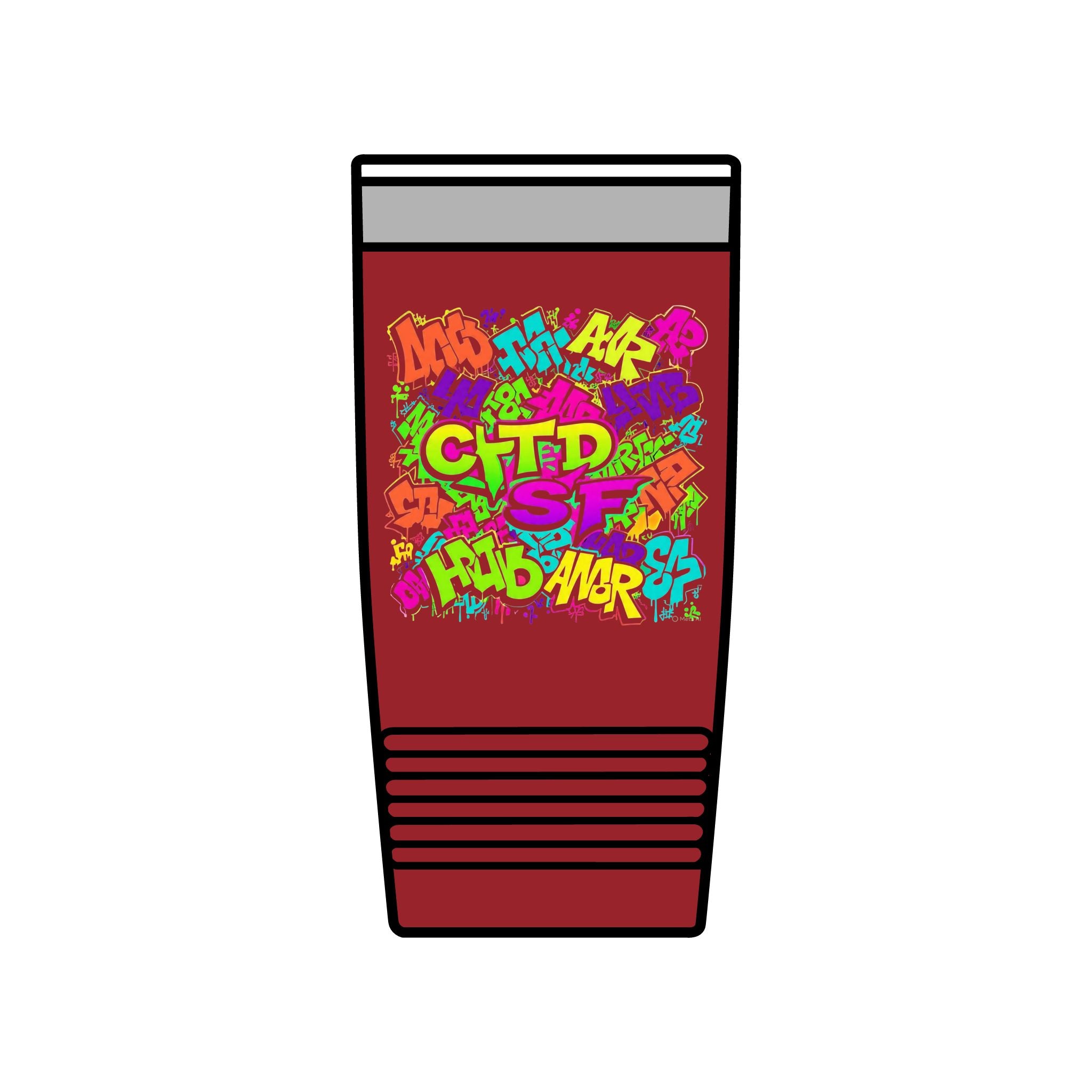 20oz Insulated Tumbler — Colorful Graffiti Initials Design