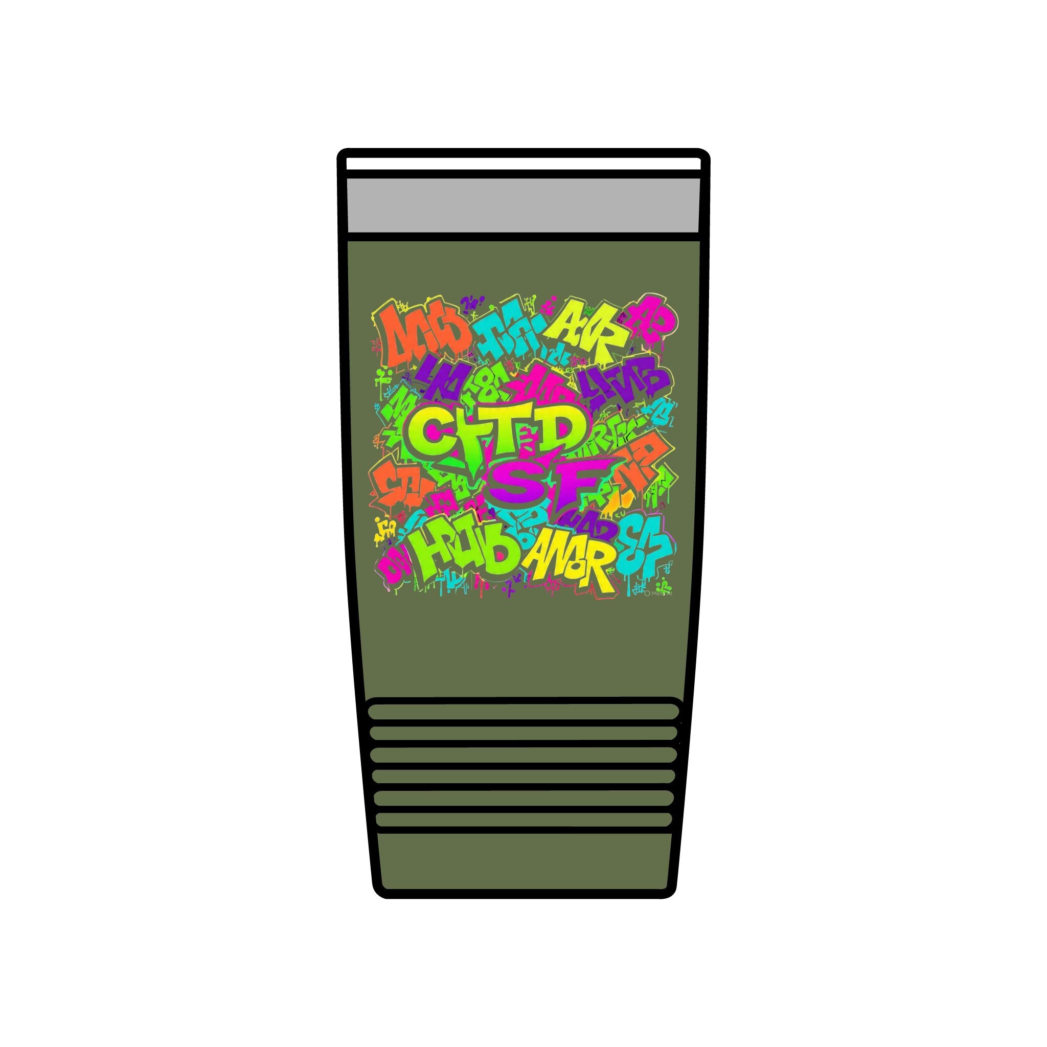 20oz Insulated Tumbler — Colorful Graffiti Initials Design