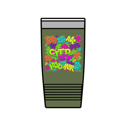 20oz Insulated Tumbler — Colorful Graffiti Initials Design