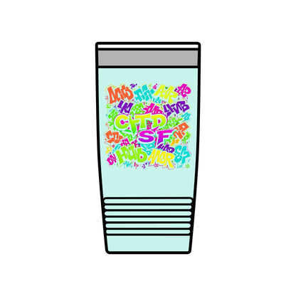 20oz Insulated Tumbler — Colorful Graffiti Initials Design