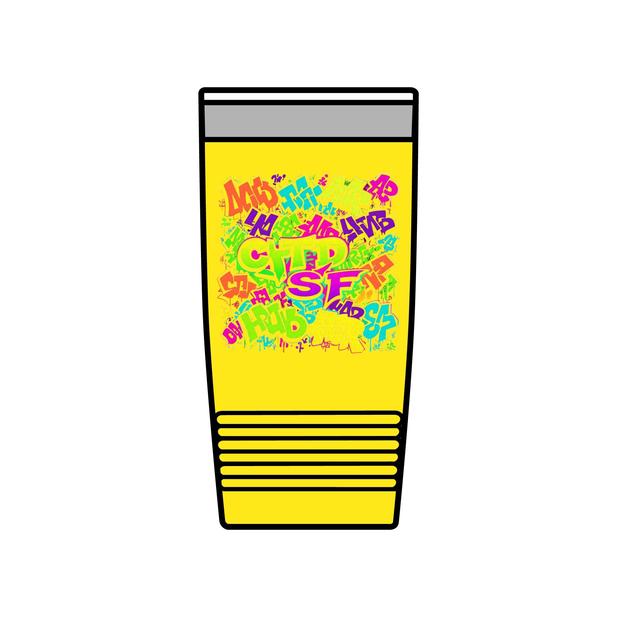 20oz Insulated Tumbler — Colorful Graffiti Initials Design