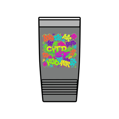20oz Insulated Tumbler — Colorful Graffiti Initials Design