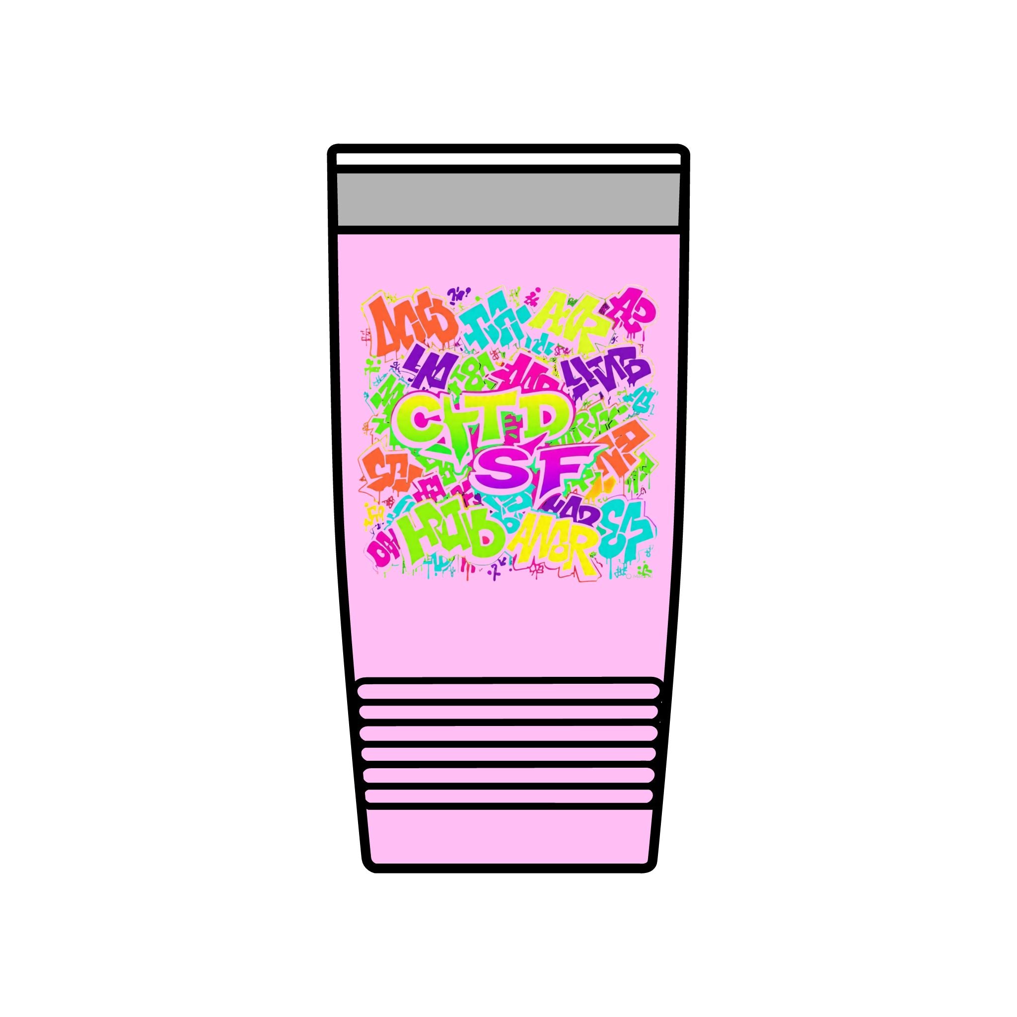 20oz Insulated Tumbler — Colorful Graffiti Initials Design