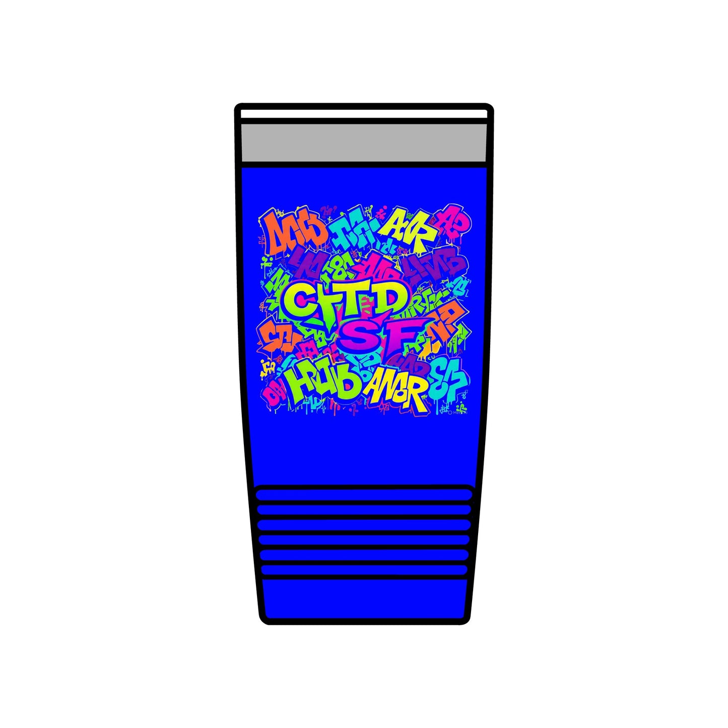 20oz Insulated Tumbler — Colorful Graffiti Initials Design