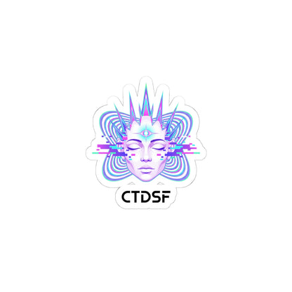 Fractal Glitch Muse Sticker | Chromatic Aberration, Psychedelic Decal