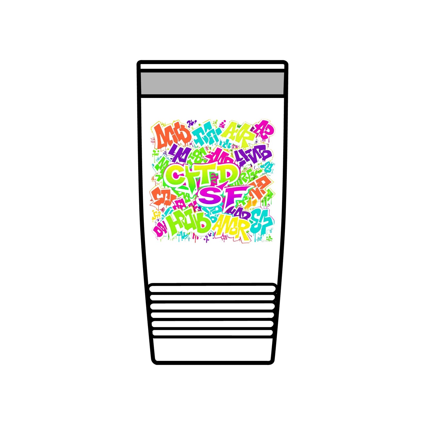20oz Insulated Tumbler — Colorful Graffiti Initials Design
