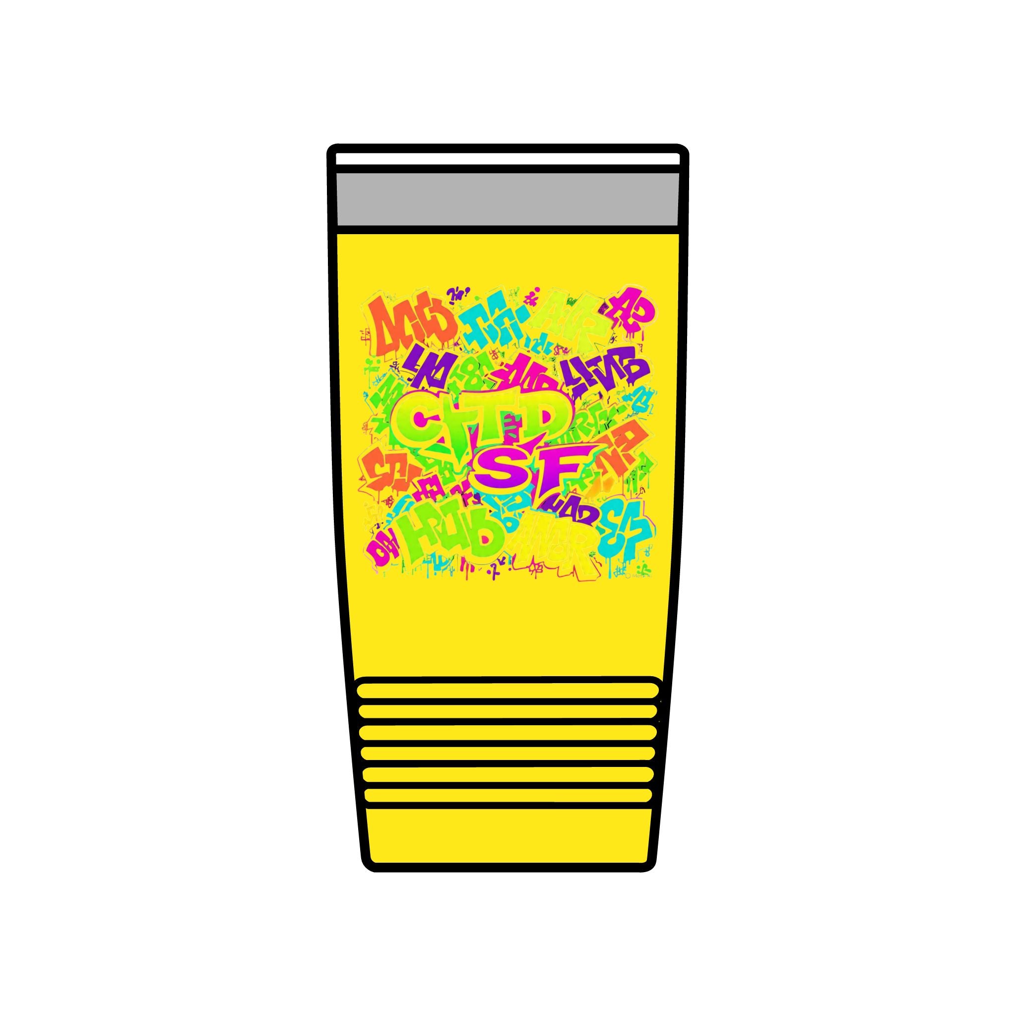20oz Insulated Tumbler — Colorful Graffiti Initials Design