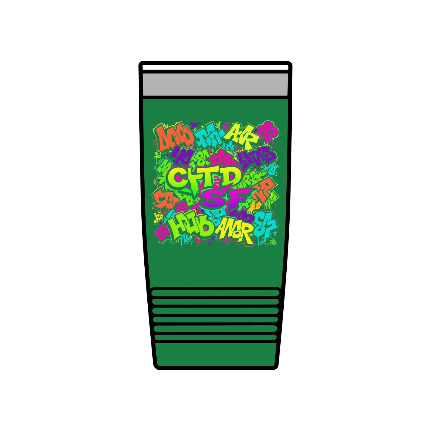 20oz Insulated Tumbler — Colorful Graffiti Initials Design