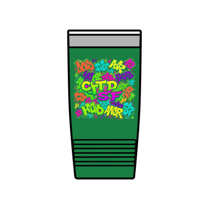 20oz Insulated Tumbler — Colorful Graffiti Initials Design