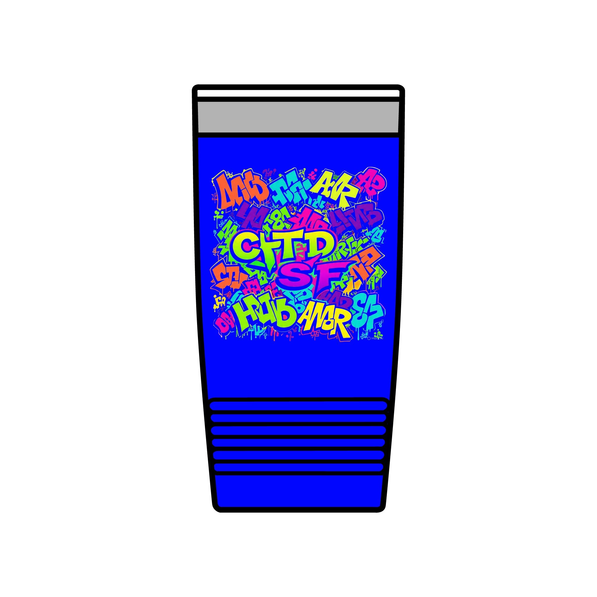 20oz Insulated Tumbler — Colorful Graffiti Initials Design