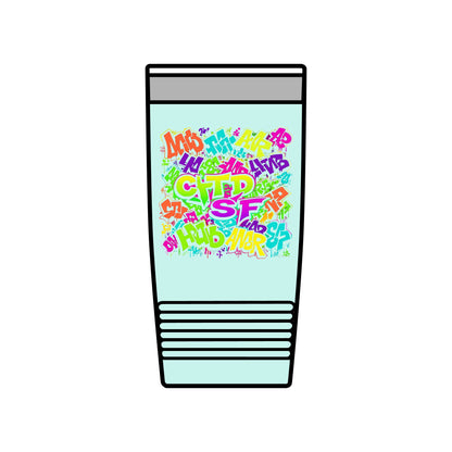20oz Insulated Tumbler — Colorful Graffiti Initials Design