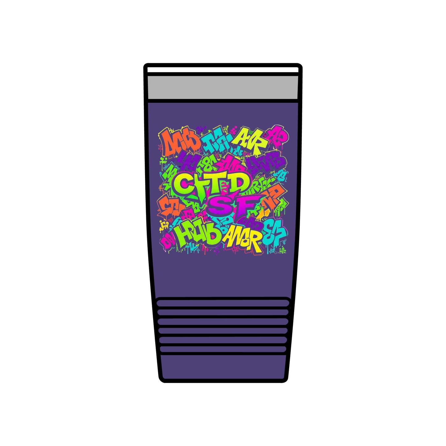 20oz Insulated Tumbler — Colorful Graffiti Initials Design