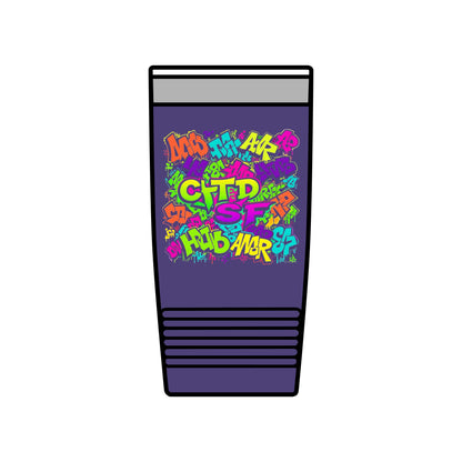 20oz Insulated Tumbler — Colorful Graffiti Initials Design