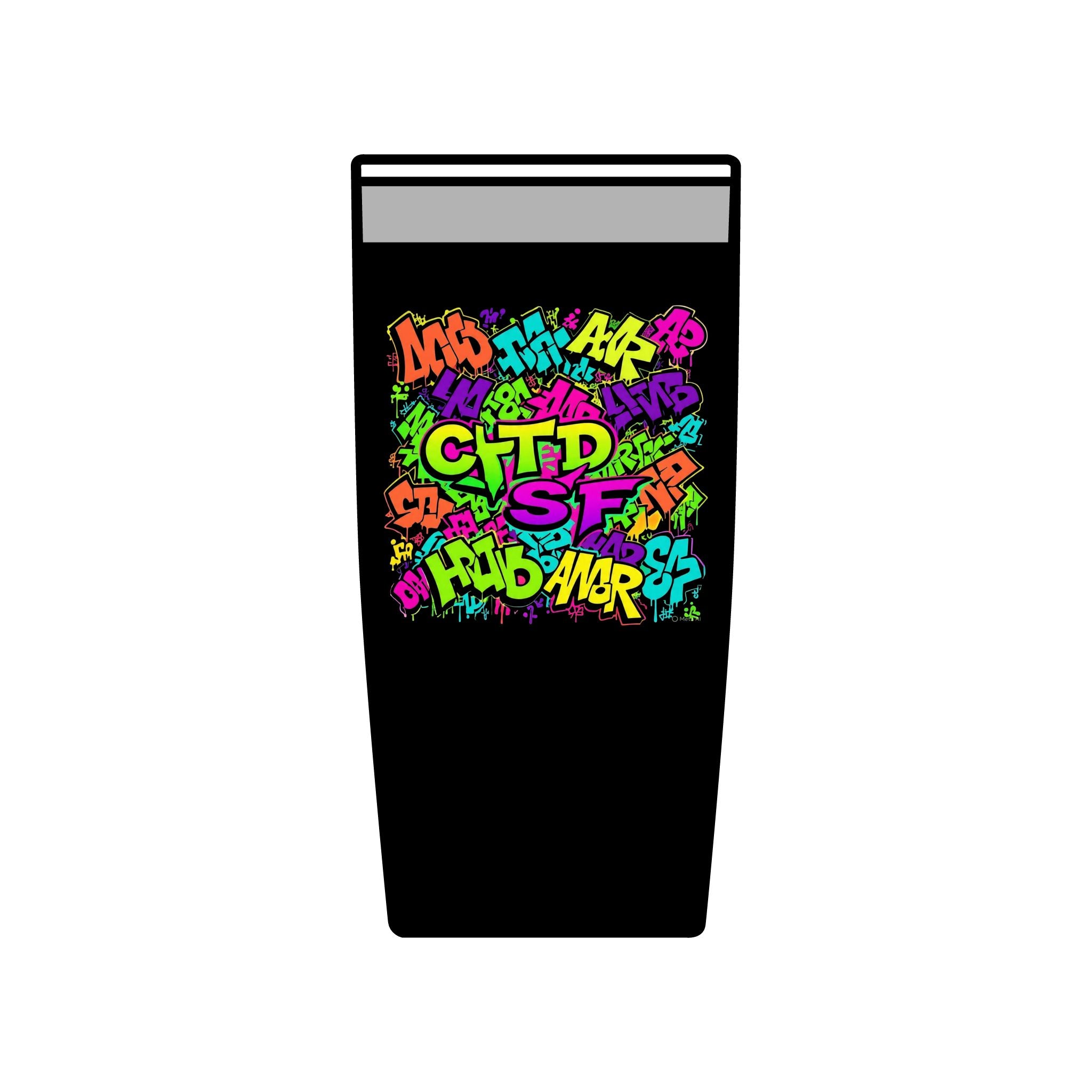 20oz Insulated Tumbler — Colorful Graffiti Initials Design
