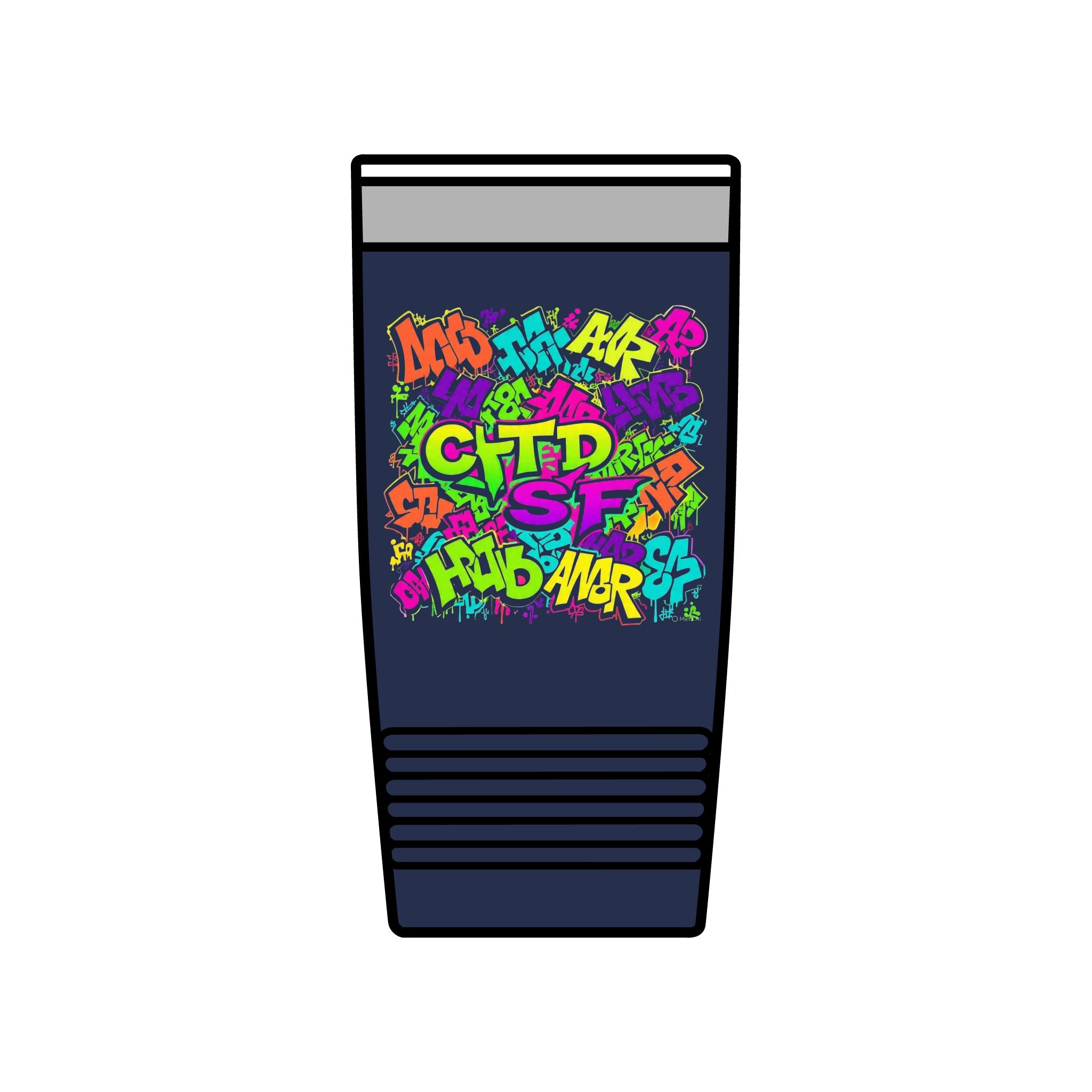 20oz Insulated Tumbler — Colorful Graffiti Initials Design