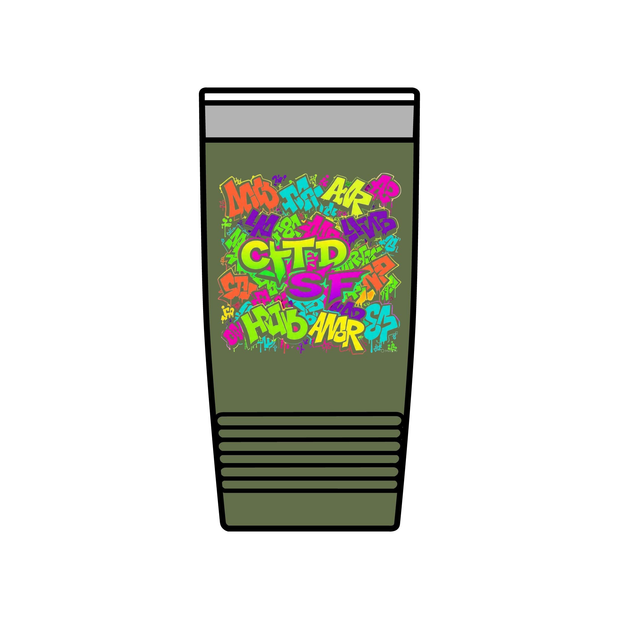 20oz Insulated Tumbler — Colorful Graffiti Initials Design