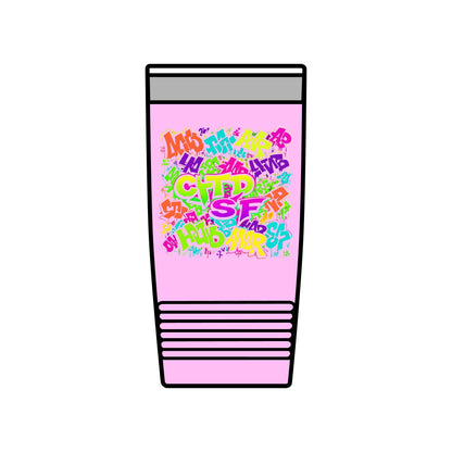 20oz Insulated Tumbler — Colorful Graffiti Initials Design