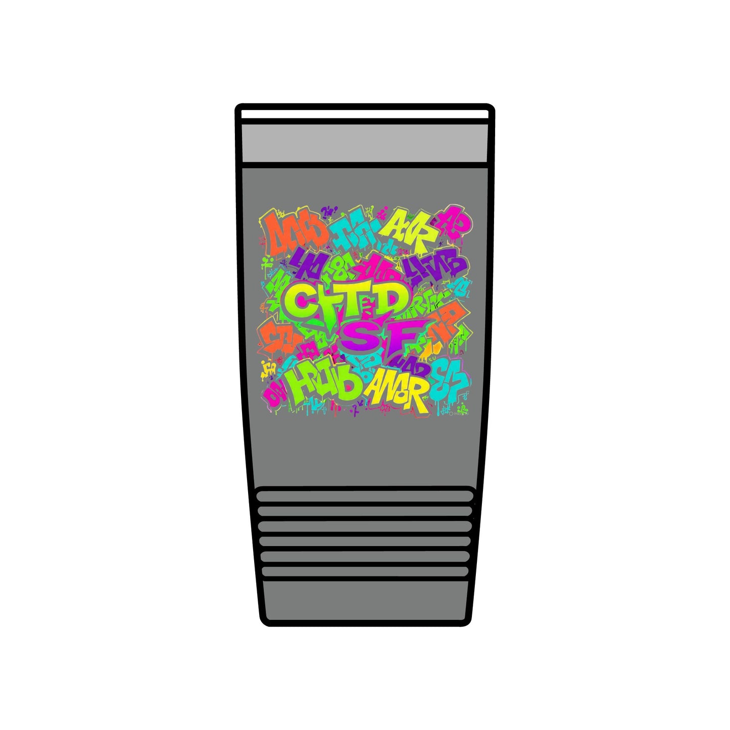 20oz Insulated Tumbler — Colorful Graffiti Initials Design