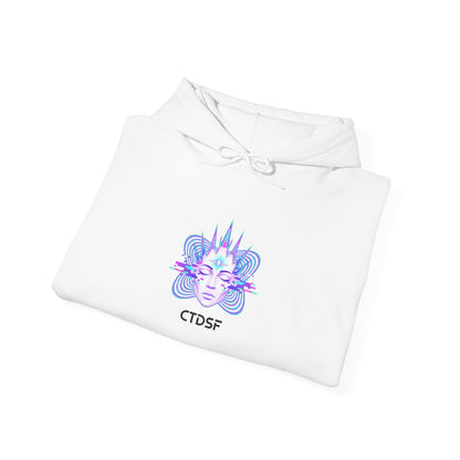 Fractal Glitch Face hoodie | chromatic aberration, psychedelic print