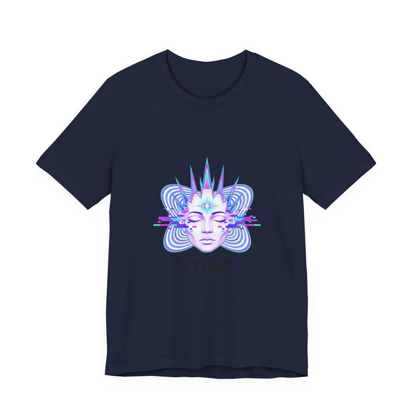 Glitch Fractal Face Tee | chromatic aberration, psychedelic print