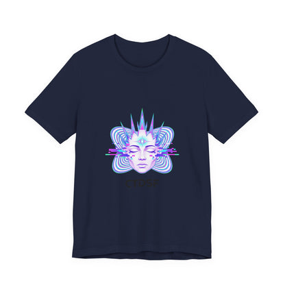 Glitch Fractal Face Tee | chromatic aberration, psychedelic print