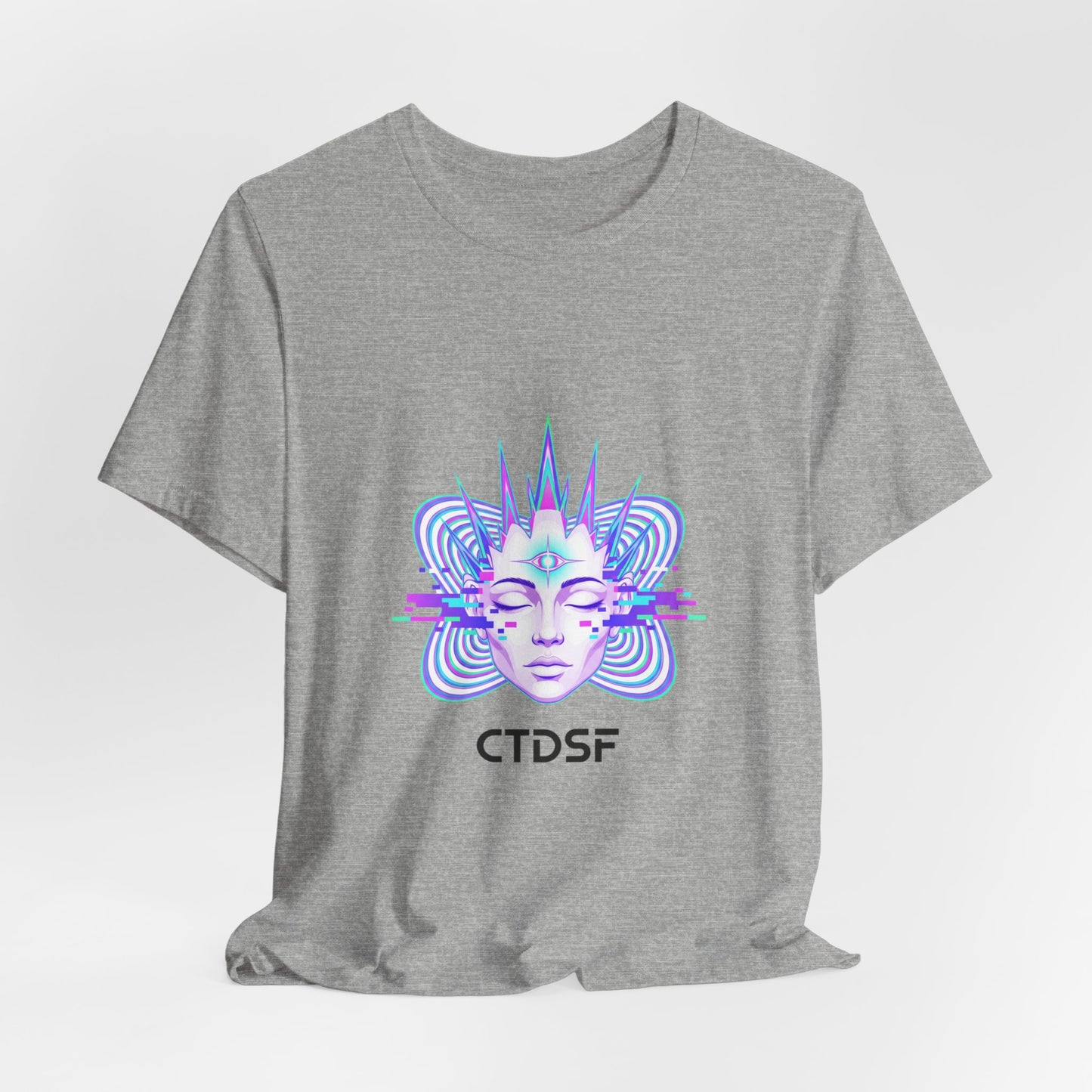 Glitch Fractal Face Tee | chromatic aberration, psychedelic print