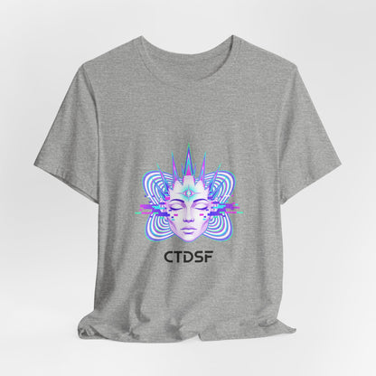 Glitch Fractal Face Tee | chromatic aberration, psychedelic print