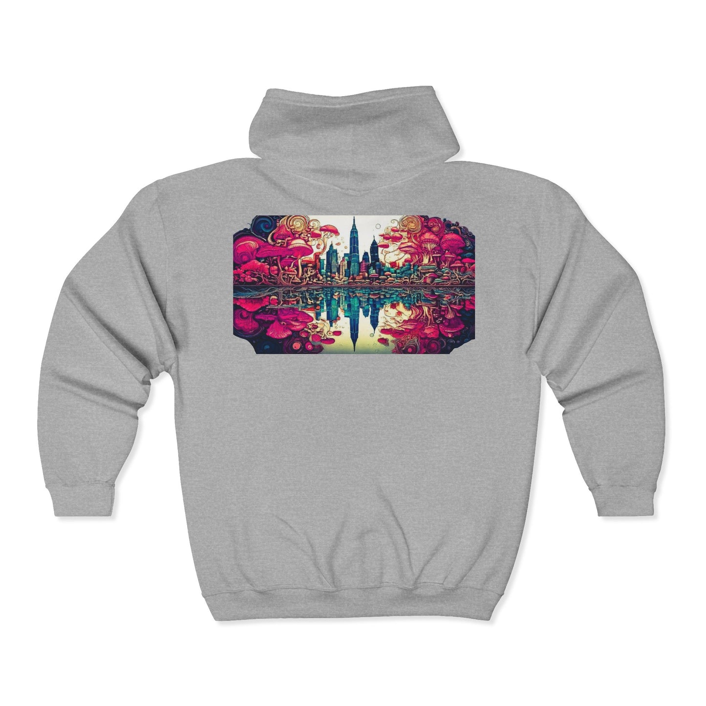 Retro Neon Cityscape Zip Hoodie — CTDSF Graphic Full‑Zip Sweatshirt