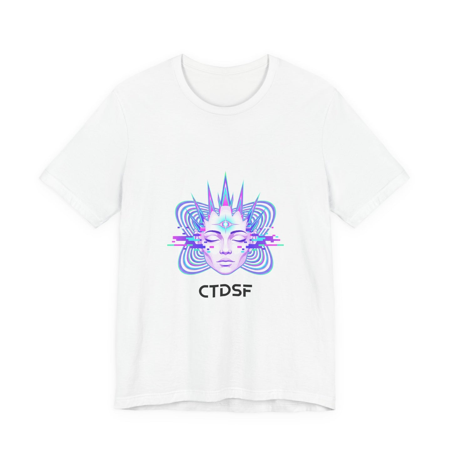 Glitch Fractal Face Tee | chromatic aberration, psychedelic print