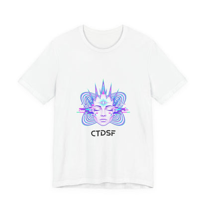Glitch Fractal Face Tee | chromatic aberration, psychedelic print