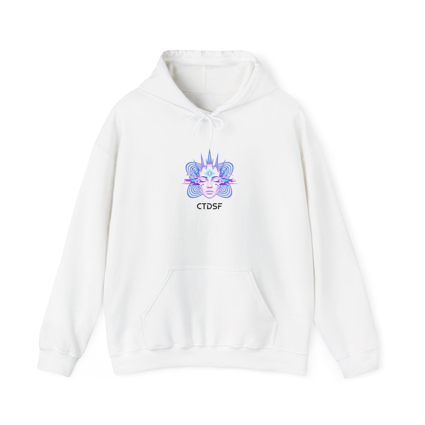 Fractal Glitch Face hoodie | chromatic aberration, psychedelic print