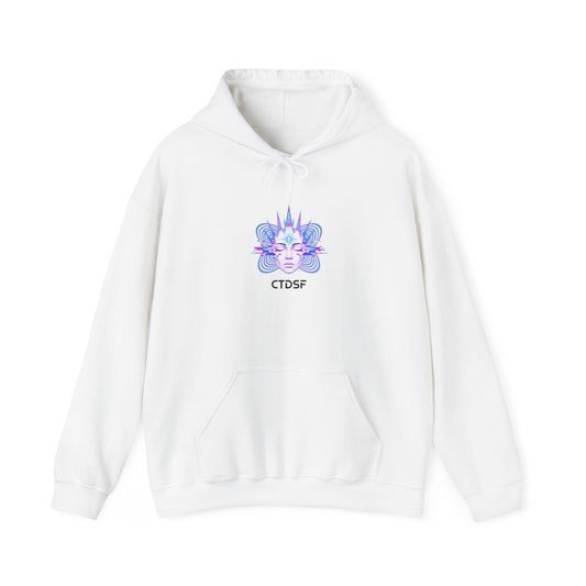 Fractal Glitch Face hoodie | chromatic aberration, psychedelic print
