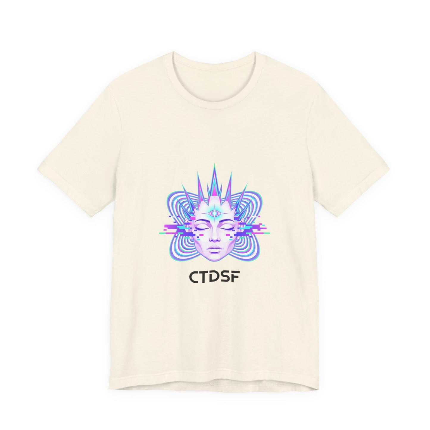 Glitch Fractal Face Tee | chromatic aberration, psychedelic print
