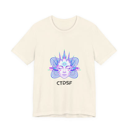 Glitch Fractal Face Tee | chromatic aberration, psychedelic print