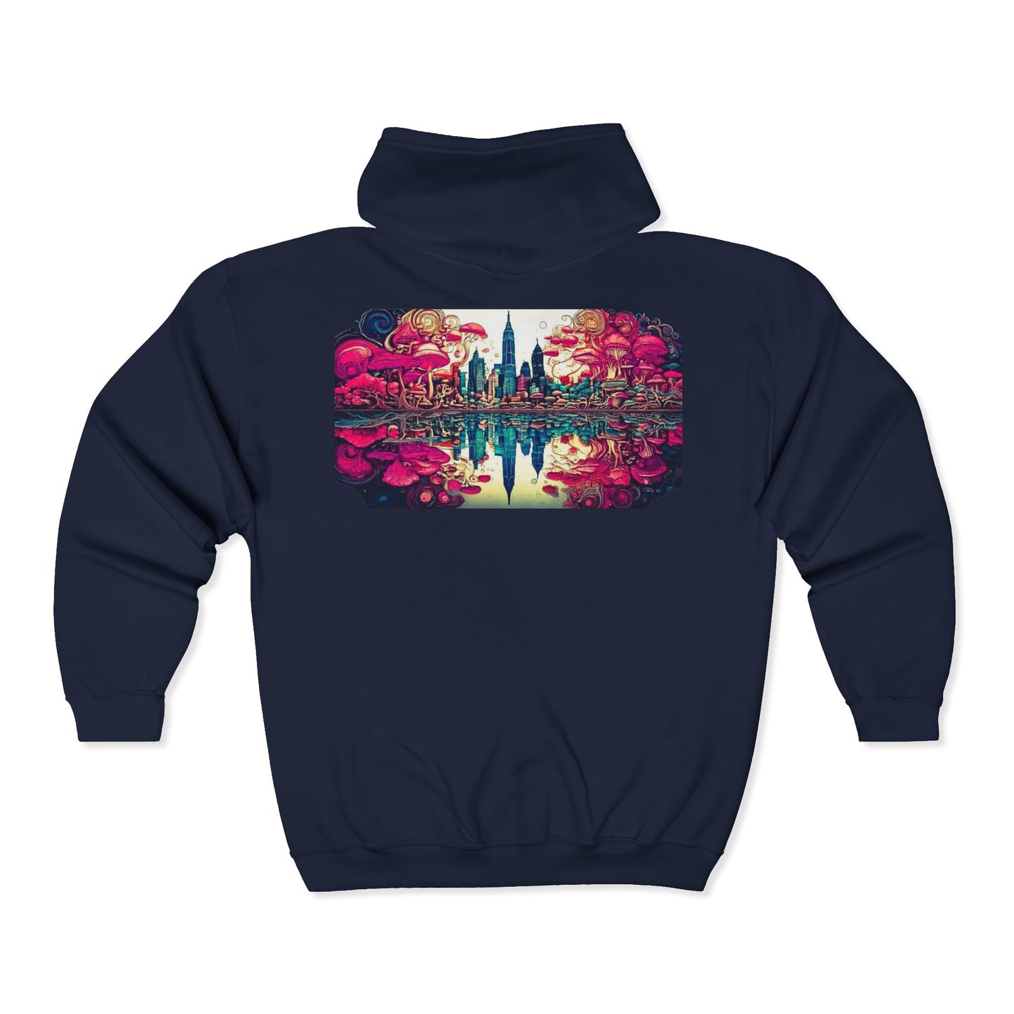 Retro Neon Cityscape Zip Hoodie — CTDSF Graphic Full‑Zip Sweatshirt