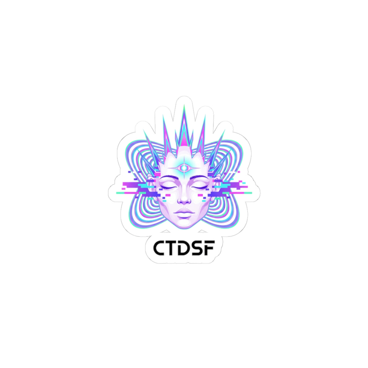 Fractal Glitch Muse Sticker | Chromatic Aberration, Psychedelic Decal