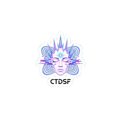 Fractal Glitch Muse Sticker | Chromatic Aberration, Psychedelic Decal