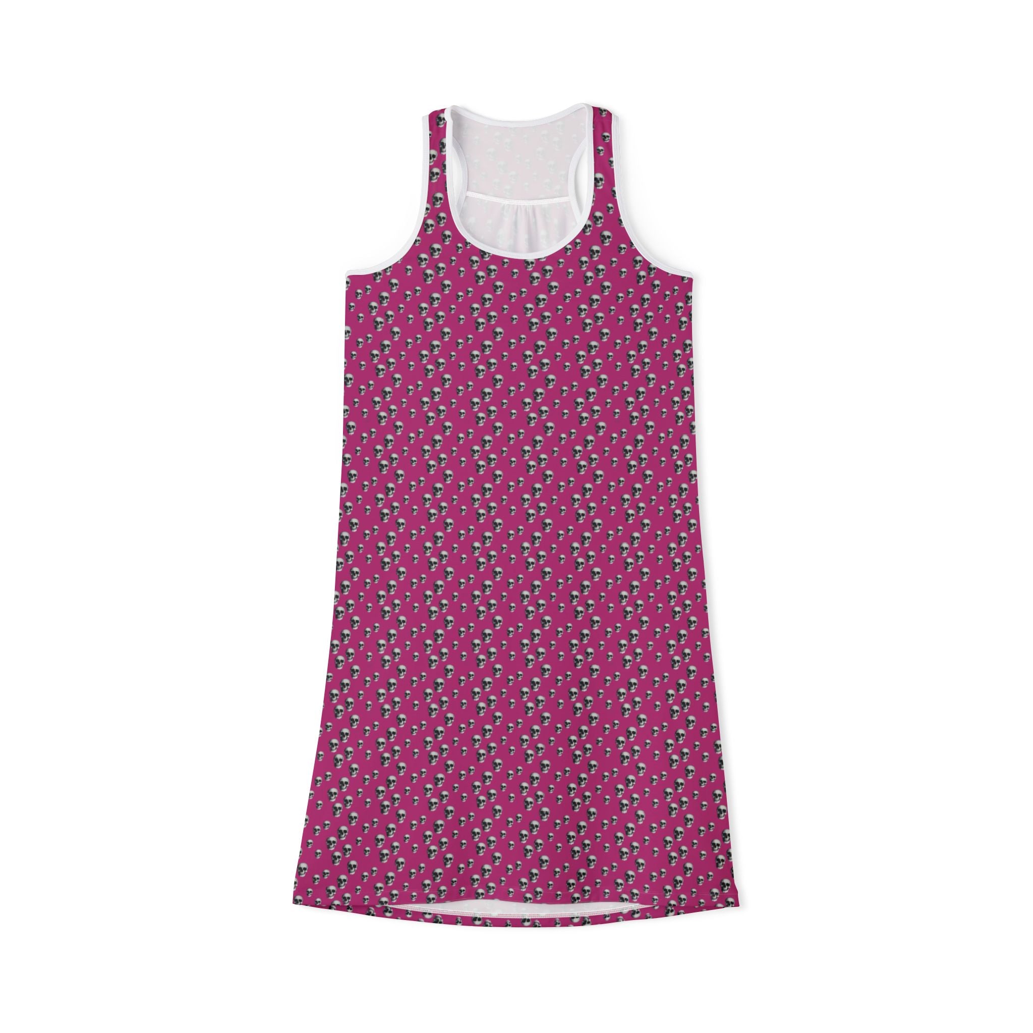 Skull Pattern Pink Racerback Dress